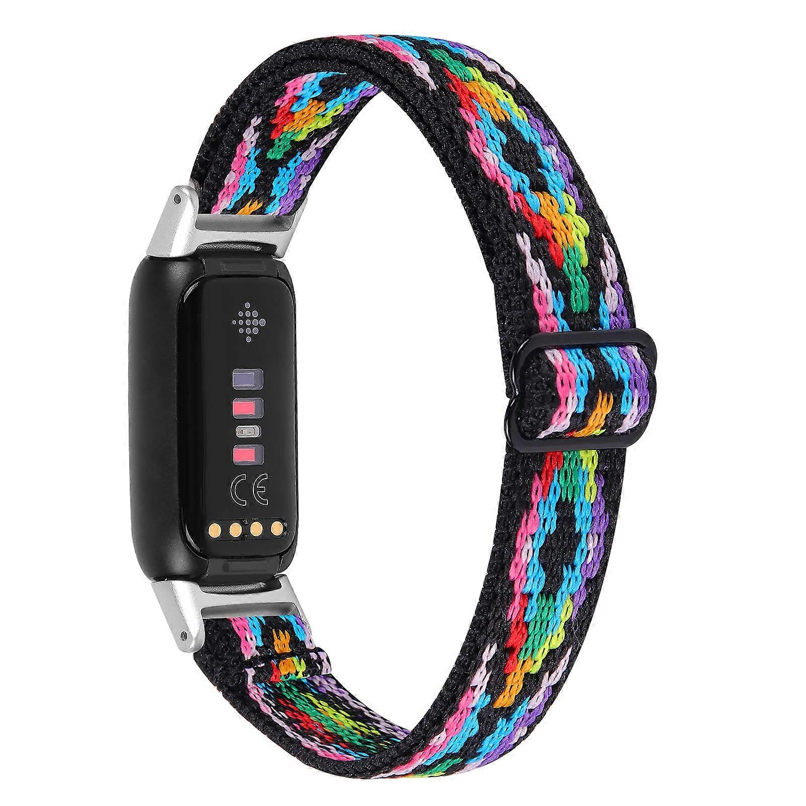 Adjustable Elastic Nylon Loop Aztec Style Bracelet Strap Replacement Band for Fitbit Luxe