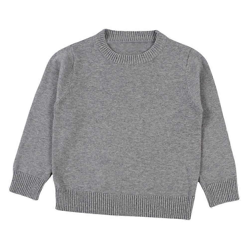 Babypullover Jungen Mädchen Einfarbiger Pullover Strickpullover Candy Base Pullover Grau 18 Monate