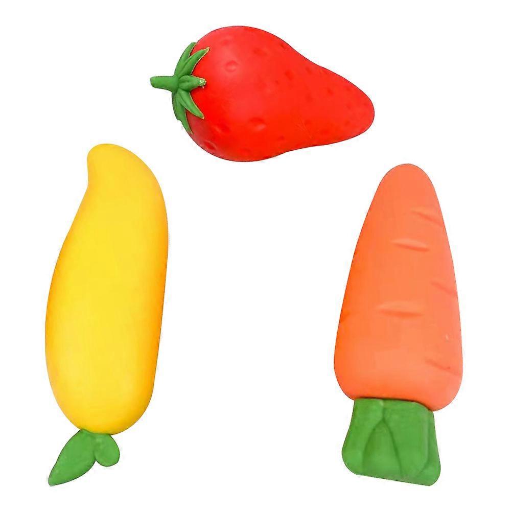 Fruit Eraser Household Mini Erasers for Daily Use 3Pcs Multi-Function Tpe
