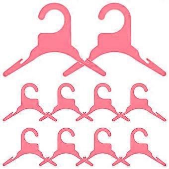 Perchas de plástico para ropa de mascotas, 10 unidades, color rosa, duraderas.
