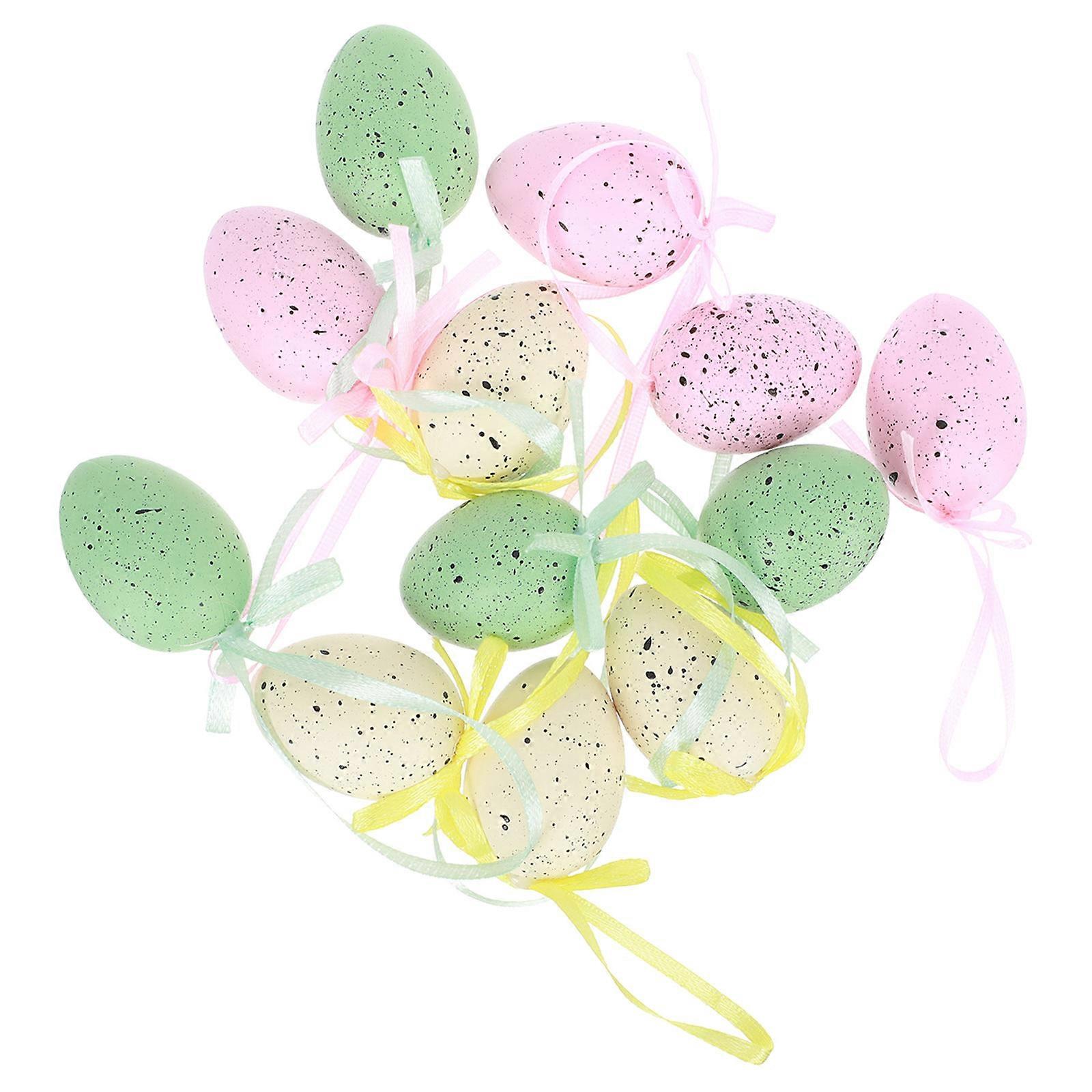 24Pcs Easter Eggs Adornments Mini Easter Eggs Toys Easter Party Eggs Pendants