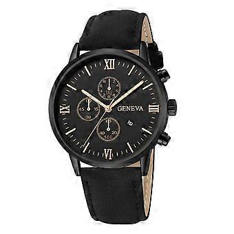 1pc Men's Roman Dial Watch Fashion Round Hands Date Quartz Watch