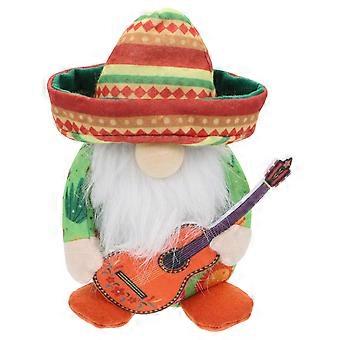 Guitar Decor Plush Mexico Figures Mexico Gnome Toy Mexican Gnome Plush Doll Cinco De Mayo Tomte Cinco De Mayo Gnomes