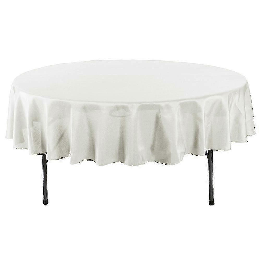 Kitchen Dining Room Restaurant Hemming Solid Color Round Tablecloth Party Decor