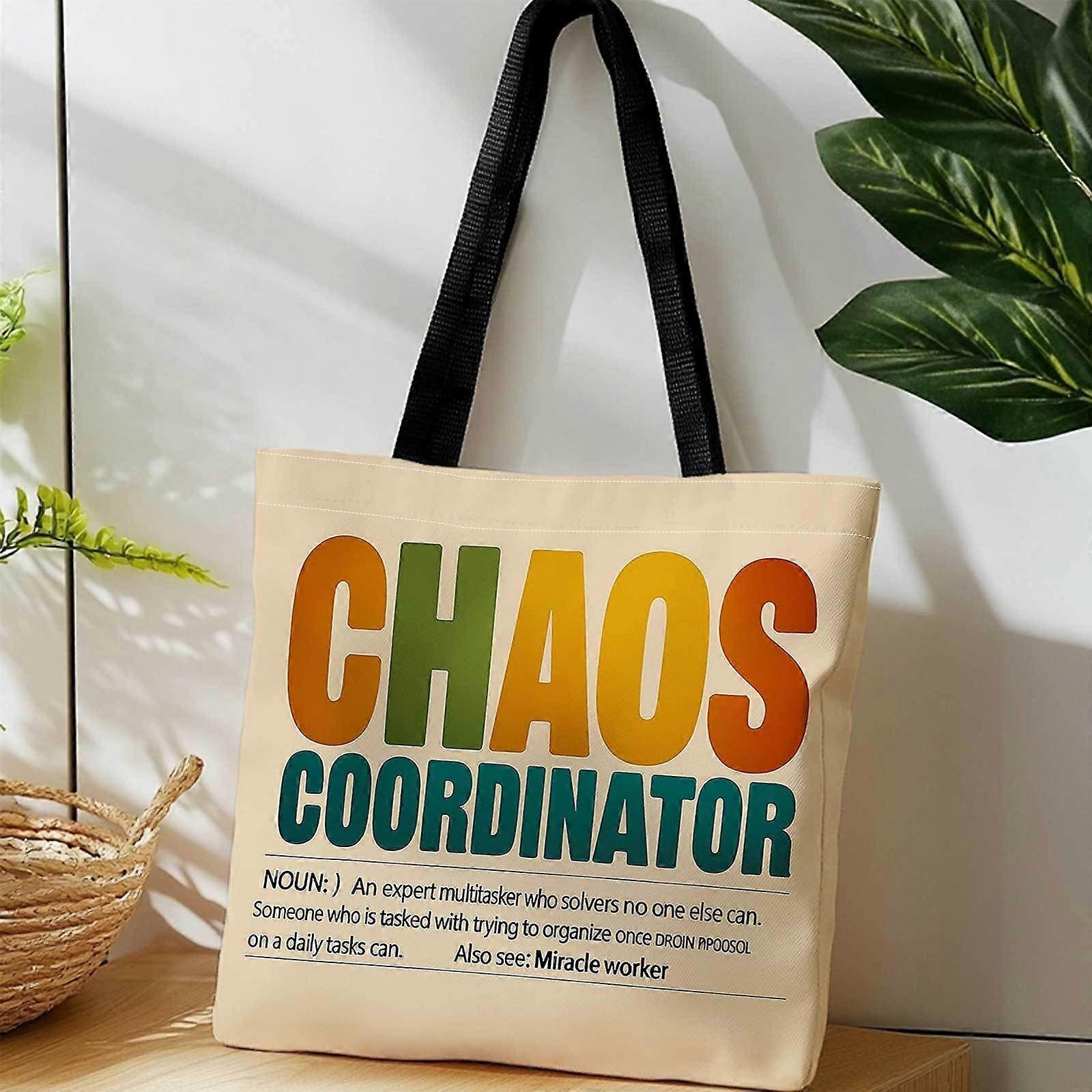 Double Sided Printed Shopping Tote Bag+Expert Multitasker, Organizes, Solves Problems, Miracle Worker.+Lightweight, Fold-Eqaws