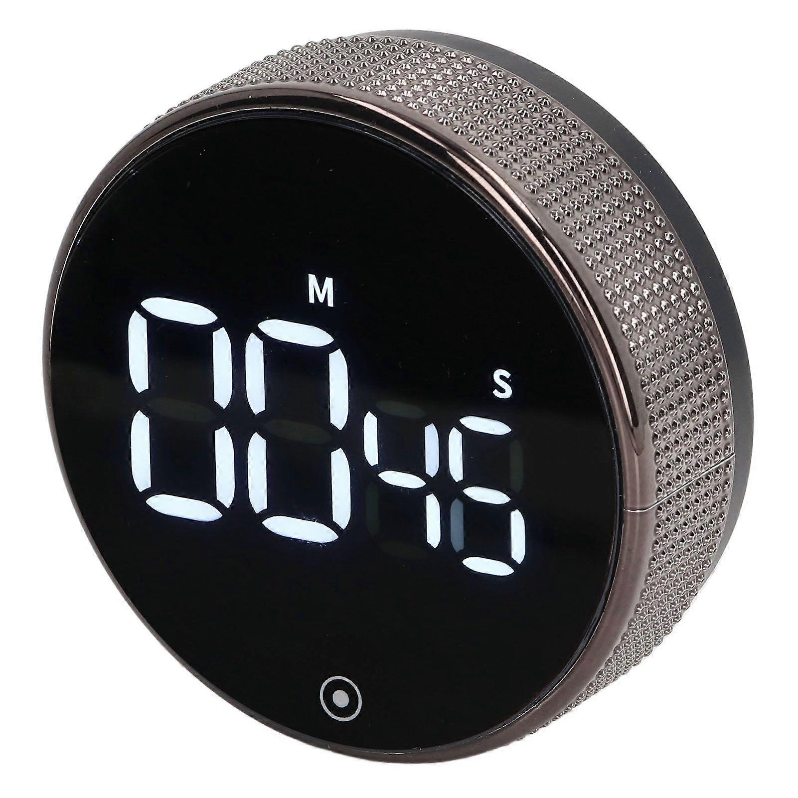 Kitchen Timer Rotating Silent Magnetic Suction Kids Study Timer LED Countdown Timer Black