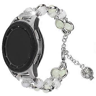 Wrist Strap Bracelet for Samsung Galaxy Watch 3band Active 2 Women Beaded Link Bracelet for Wei GT2 DFKE (Band Color : Gray, Size: For Galaxy active 2