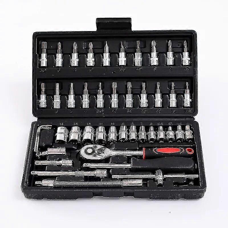 46 pezzi Ratchet Socket Wrench Set Quick Release Socket Driver Combo Hands Repair Tool