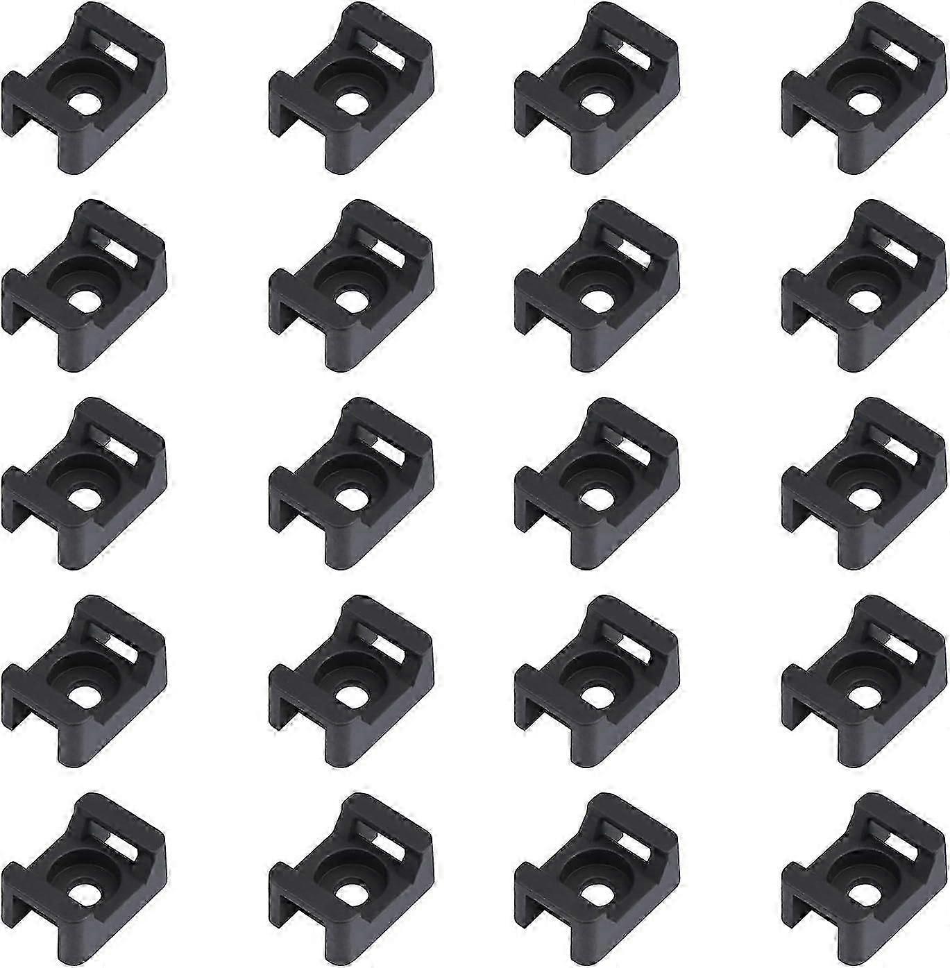 100pcs black cable tie saddle type brackets cable base holder [MI]