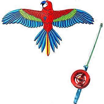 RUIYUE Dynamic Wing Kite, Handheld Fishing Rod Kites, Easy Fly Flapping Wing Toy, Angling Themed Beach Kite, Long Tail Outdoor Flying Toy for Kids