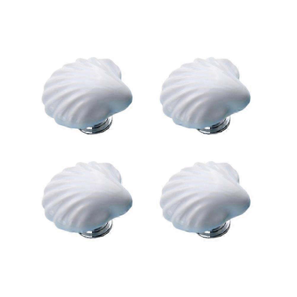 Ceramic Door Knobs Shell Knobs compatible with Cabinet Knob 8Pcs