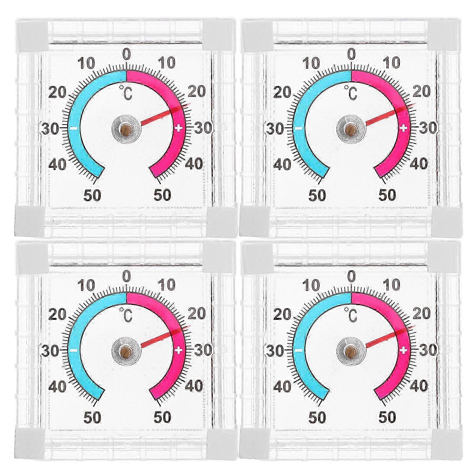 Home Use Window Thermometer Plastic Temperature Gauge 4Pcs Set
