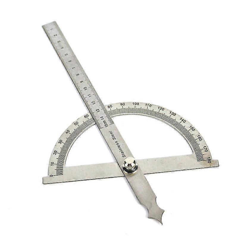 0-180 Degree Round Head Protractor, Multifunctional Stainless Steel Angle Protractor