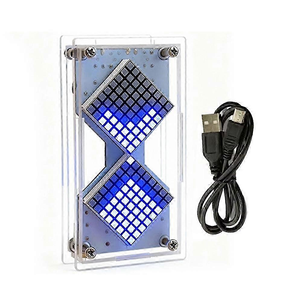 LED Dot Matrix Hourglass Gravity Sensor Cyberpunk Countdown Timer Clock 01-99 Minutes Custom Countdown Timer