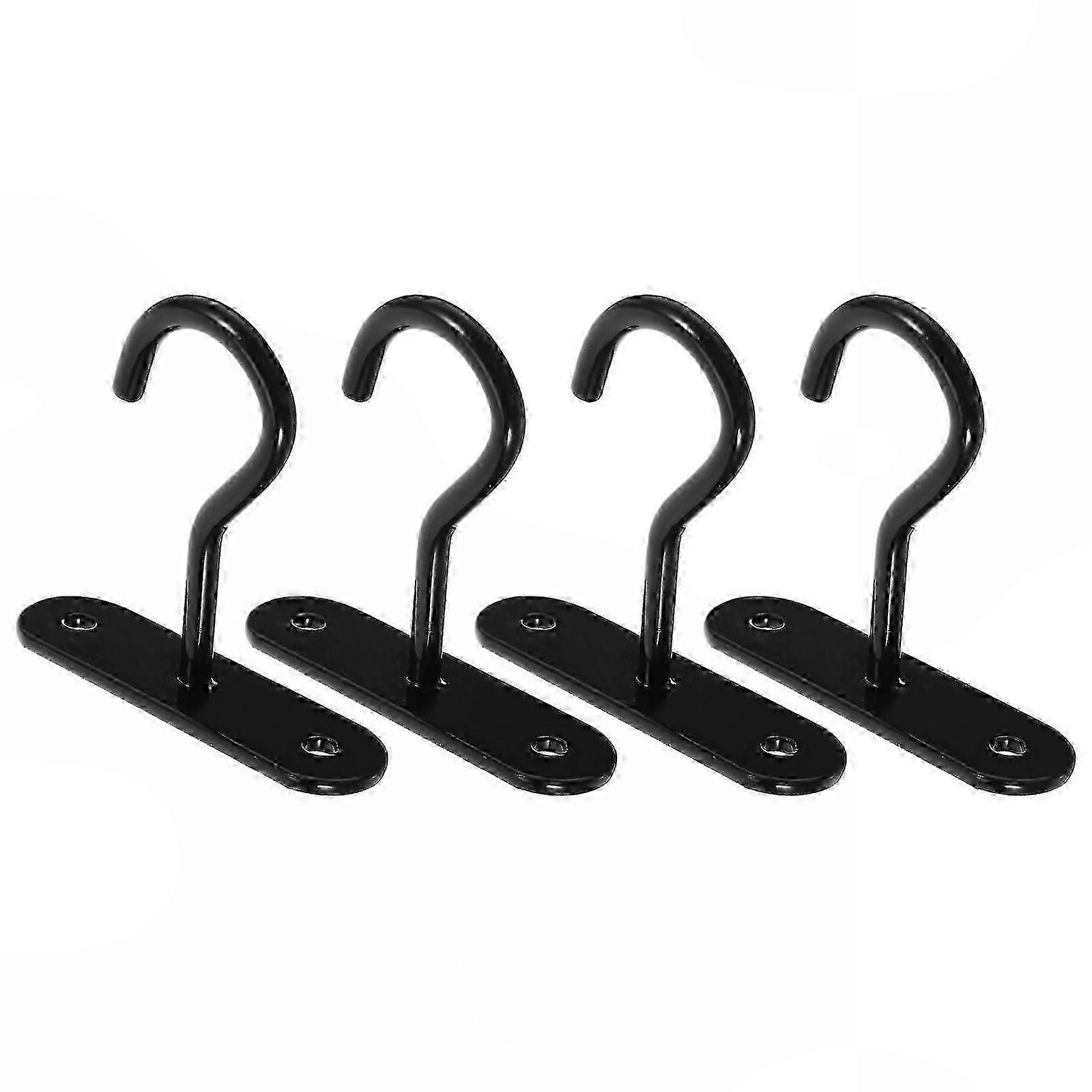 Hang Plants with Black Metal Ceiling Hooks, 4Pcs