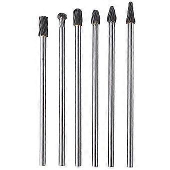 6-teiliges Wolframkarbid-Aluminium-Drehfeilen-Frässtift-Set, 6 mm Schaft, 10 mm Schnittdurchmesser