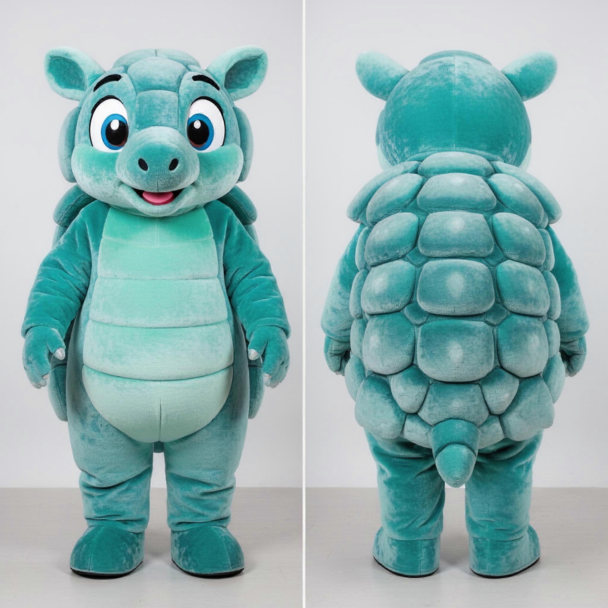 MASTICOT Teal Rounded Glyptodon Mascot