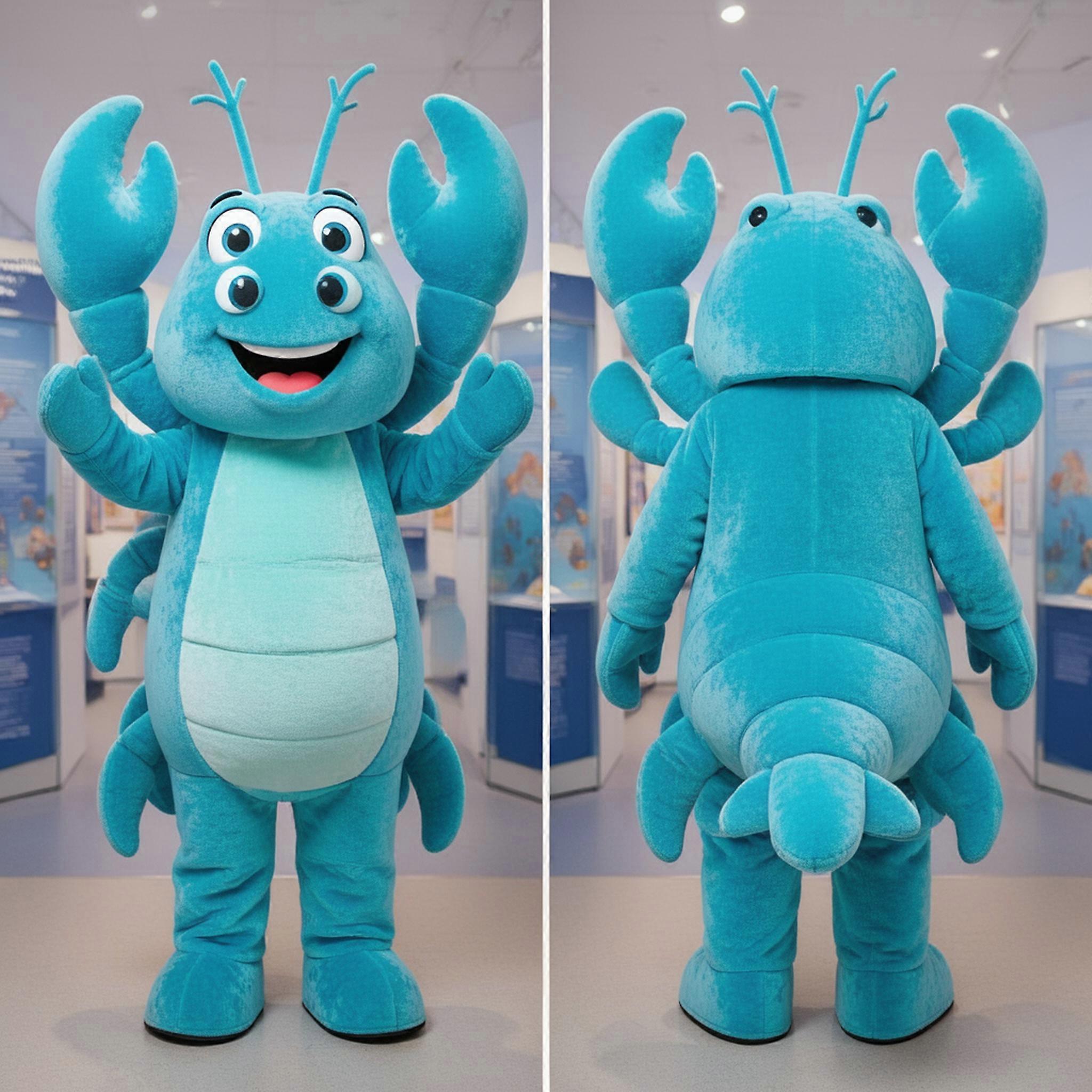 MASTICOT Cyan Cartoon Lobster Bisque Mascot