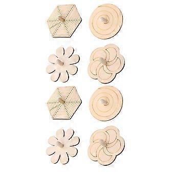 Wood Top Gyroscope Toy for Kids 8Pcs DIY Painting Toy Set