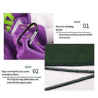 Carry Ready Fishing Measuring Towel with Hanging Clip and Length Guide, Hand Cloth for Fish Checks and Wipe Tasks Each Day  Purple