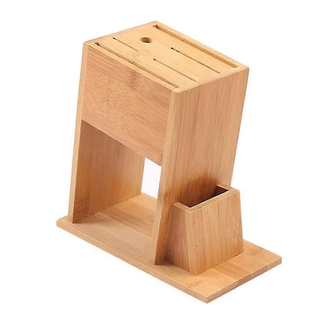 Bamboo Knife Block With Drainage Base