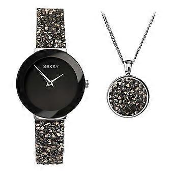 Seksy Ladies Watch and Necklace Gift Set 2740G