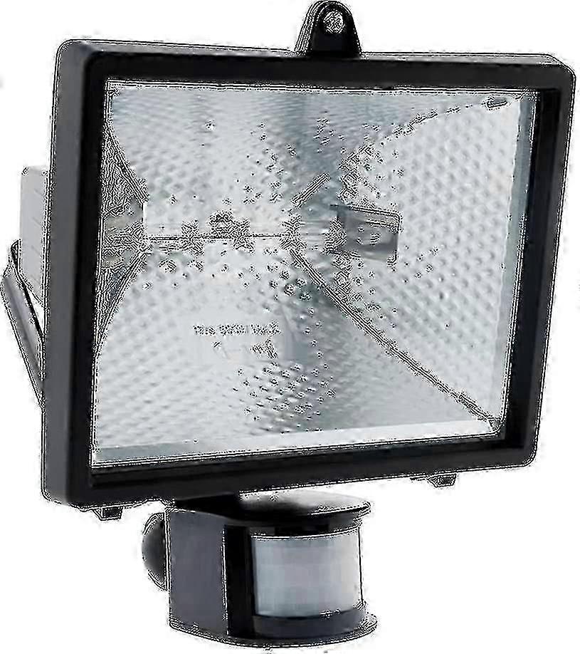 400w Black Halogen Floodlight With Detector - IP44 CE