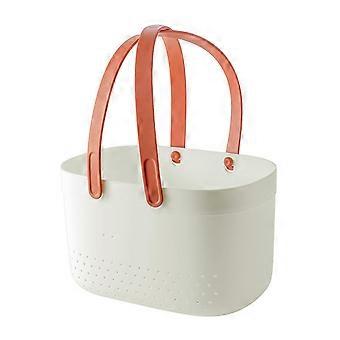 Portable Bath Basket Silicone Handle Large Capacity Bathroom Wash Storage Basket