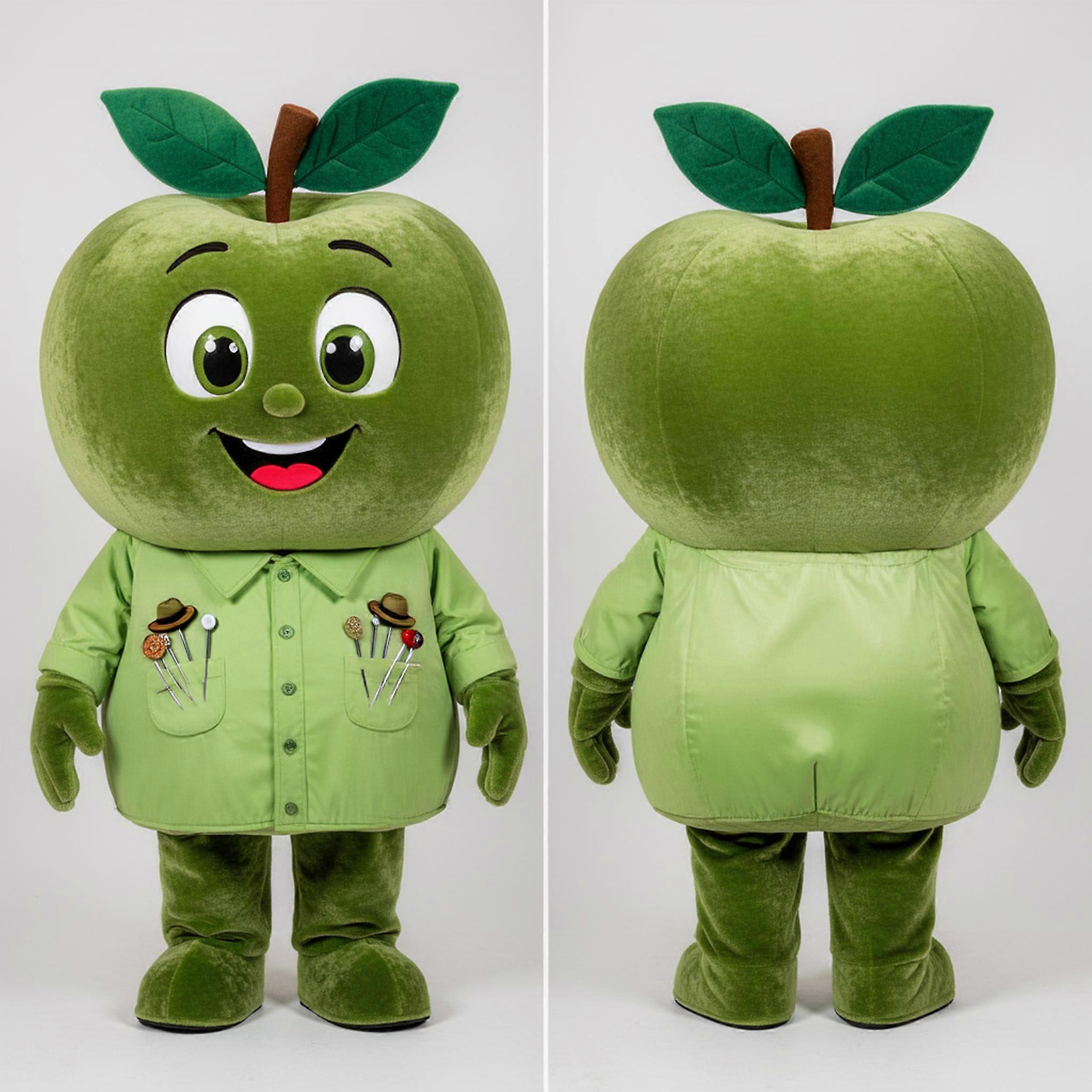 MASTICOT Green Velvety Oversized Apple Mascot