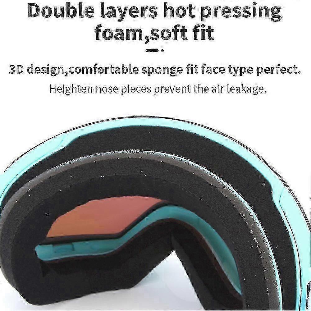 26-27 Cylindrical Double Layer Ski Goggles Comfortable Windproof Snow Goggles For Skiing Snowmobiling