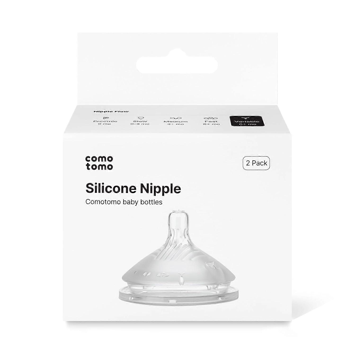 Comotomo (Gen 2) Silicone Replacement Nipple, Variable Flow Y-Cut, 2 Count