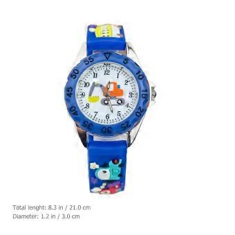 Blue Excavator Kids Wristwatch for Children Use 1Pcs Cartoon Watch