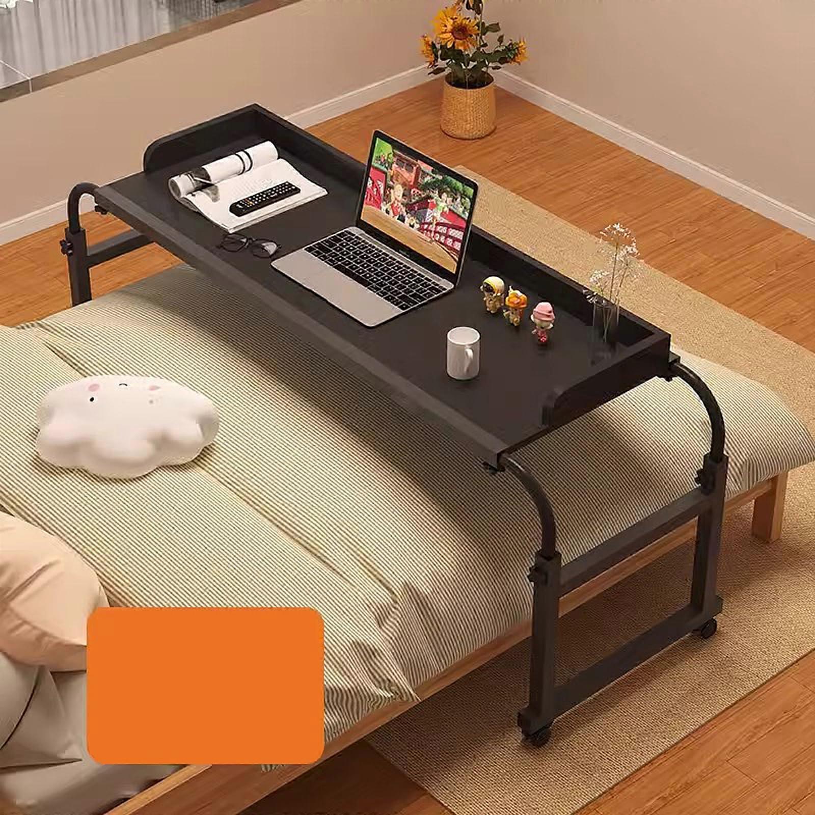 Adjustable Overbed Table with Wheels, Height & Length Adjustable Mobile Desk for Bed
