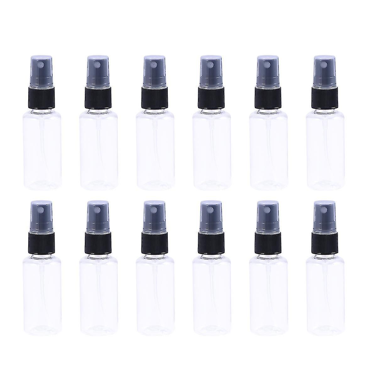 12 Pcs Portable Travel Bottles Empty Clear Plastic Fine Mist Spray Bottles 30ml (random Color Spray