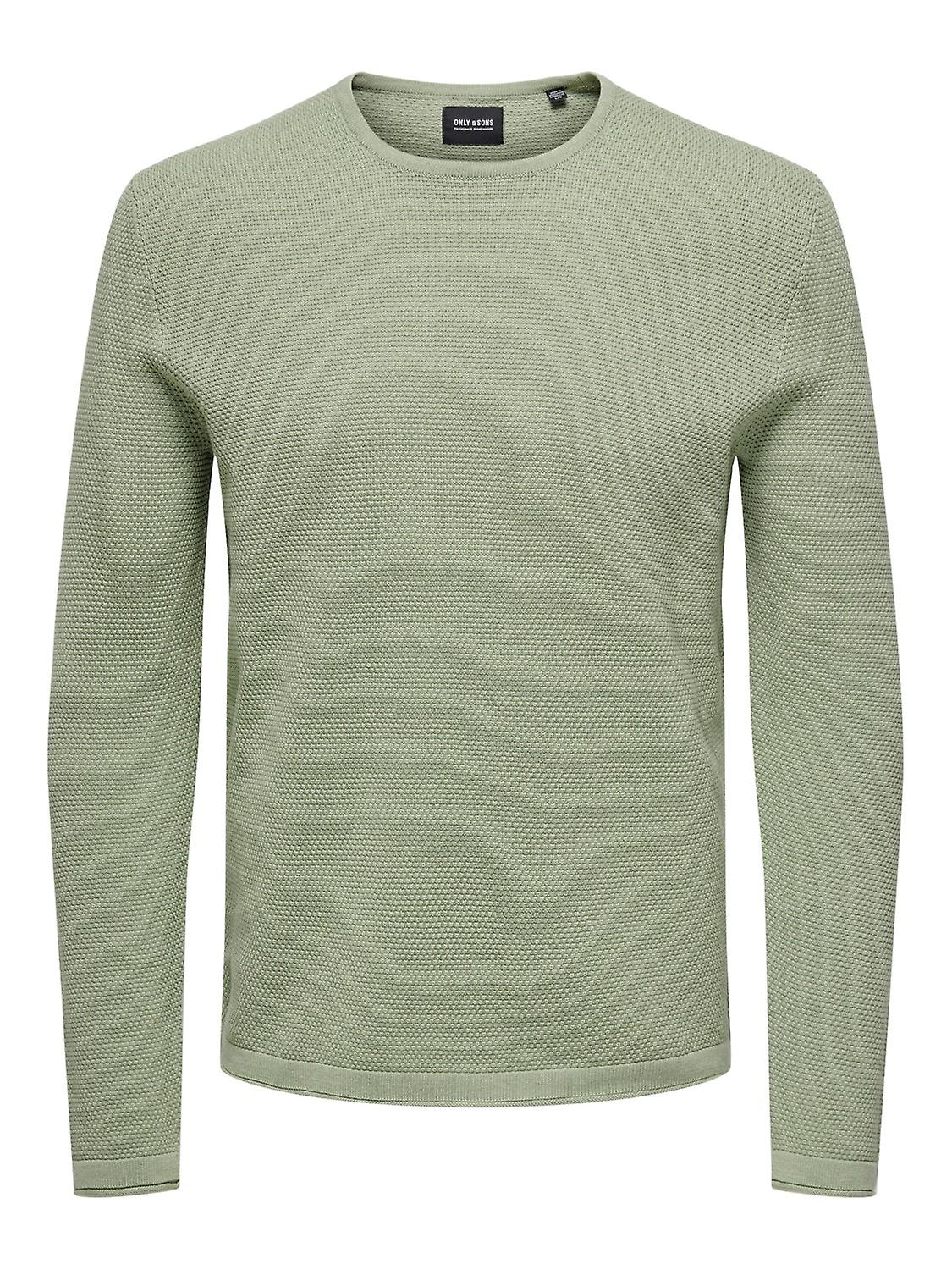 Herren O&S Dünner Langarm Strickpullover Rundhals Basic Sweater Jumper