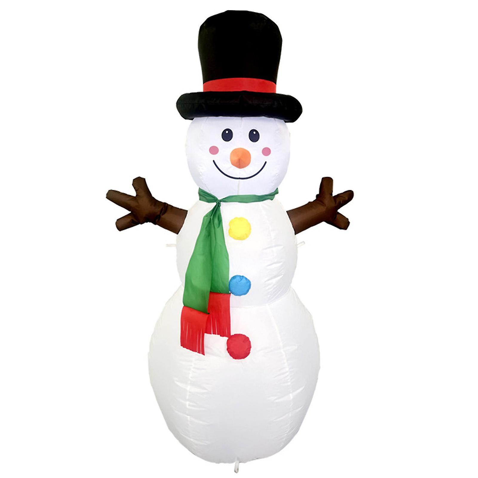 5ft Christmas Snowman Inflatable Decoration Self-inflatable Ornament With Led Lights For Holiday Party Yard Garden