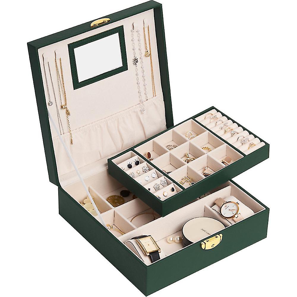 Jewelry Organizer Box-two Layers Of Lockable, , Soft Lining, Large Capacity, Gifts For Ladies And Girls