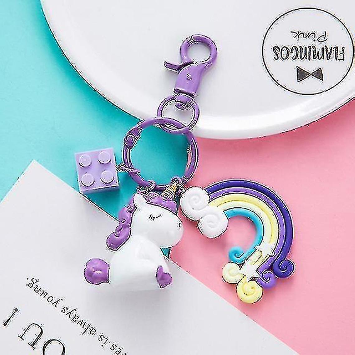 Unicorn Key Pendant Plush Race - Plush, Unicorn, Anchor, Rainbow (purple)