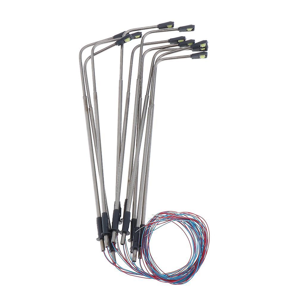 10 Pieces Model Railway Train Lamp Post Street Lights HO OO Scale LEDs 1:100