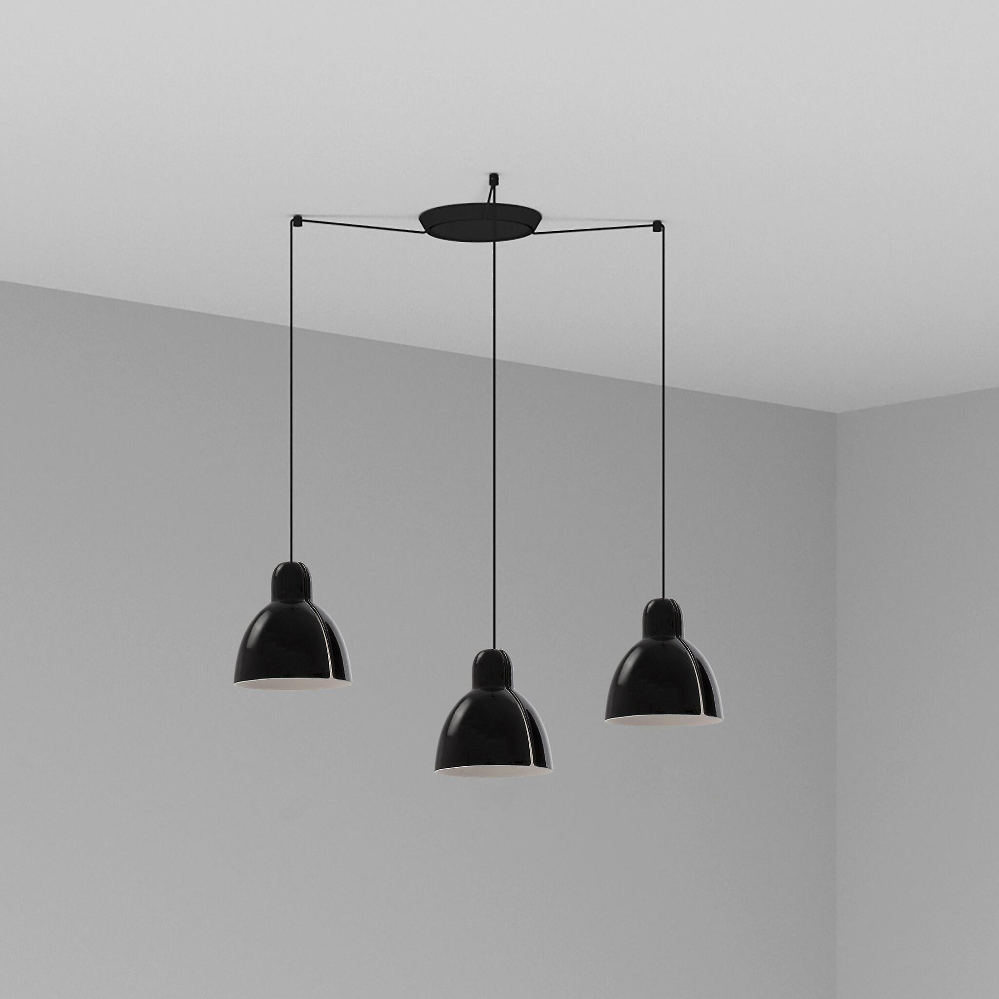 Venice 3 Light Black Cluster Drop Pendant Lamp