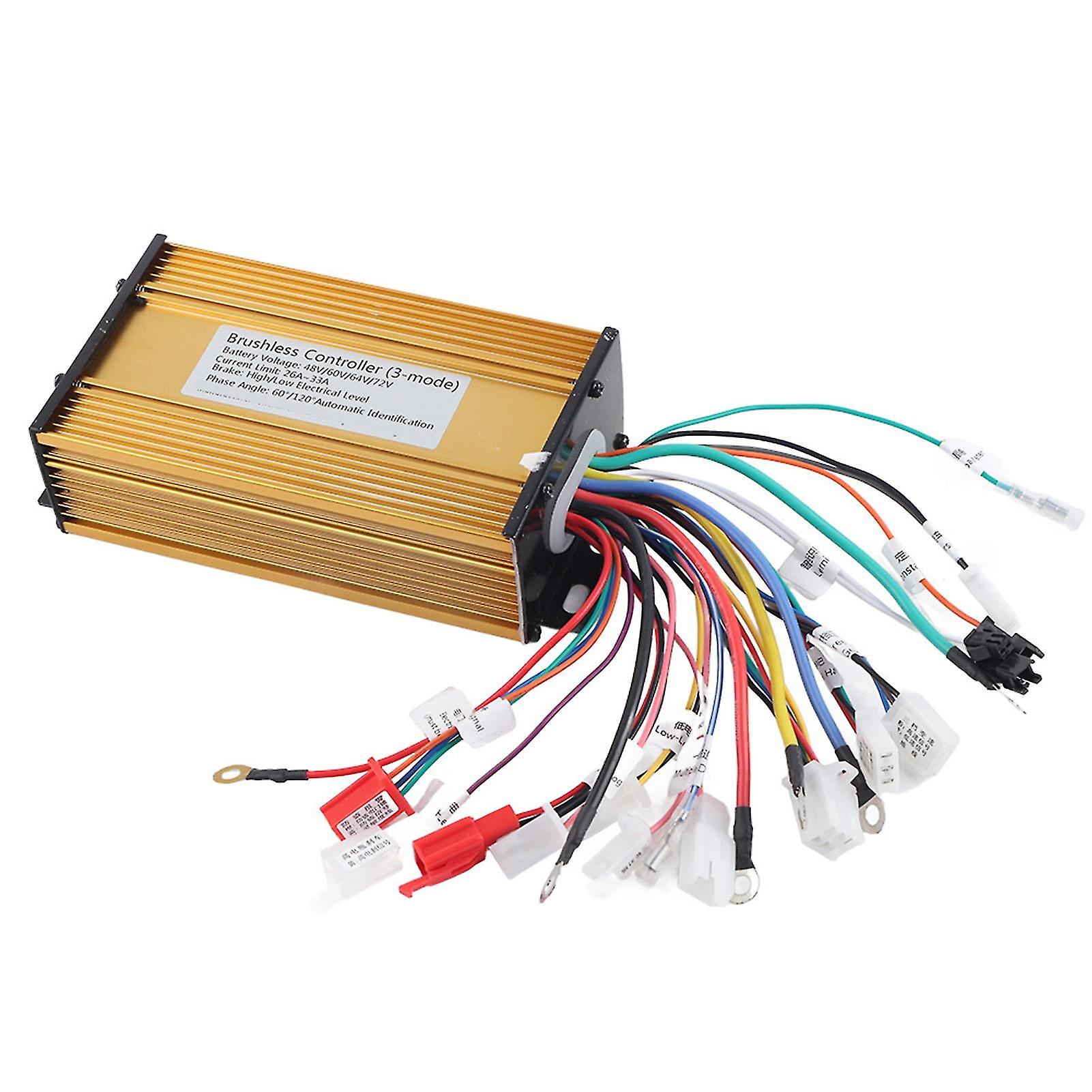 Ebike Brushless Speed Motor Controller For Electric Scooter Threemode Sinusoid 12 Tube