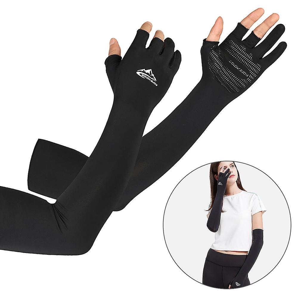 Cooling Arm Sleeves With Ergonomic Fingers Uv Sun Protection