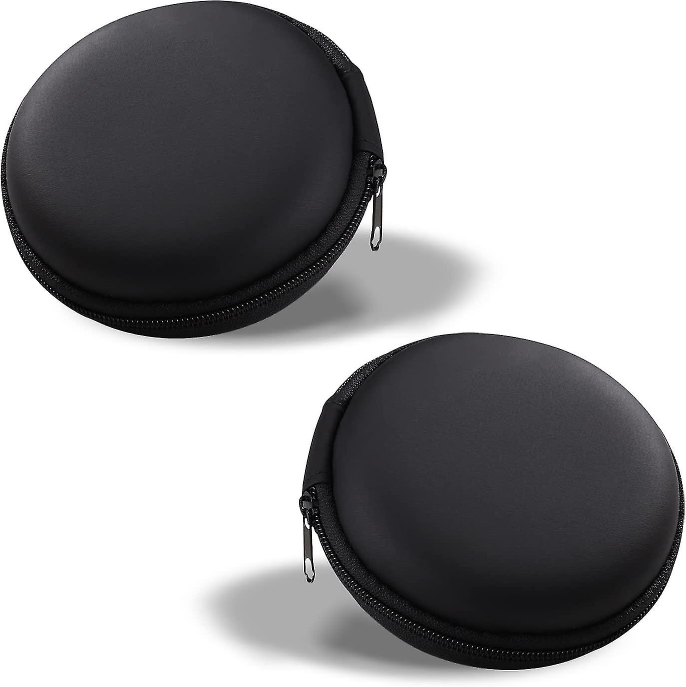 2pcs Mini Storage Case For Headphones, Storage Case With Rigid Shell Zipper, Helmet Protective Case
