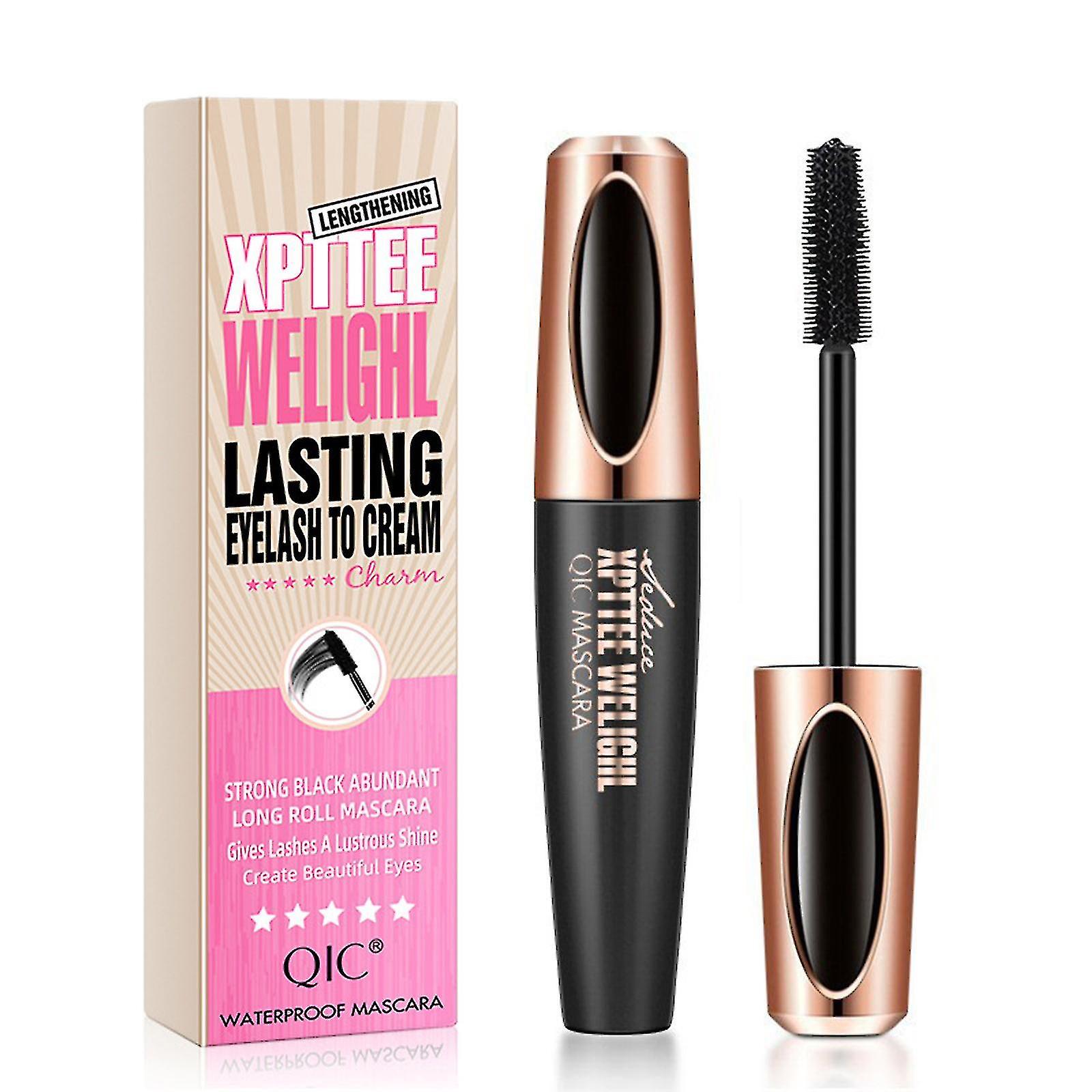 4d Silk Fiber Lash Mascara Voluminous Fiber Mascara,black Lengthening And Thick Mascara Waterproof & Smud