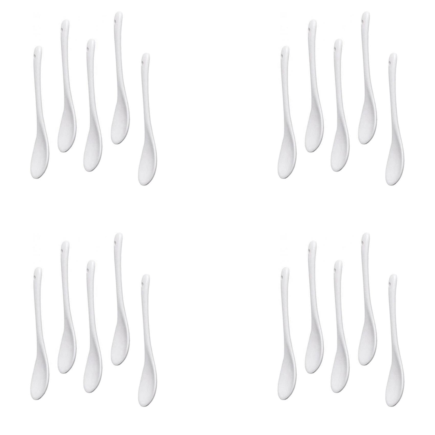 5pcs Porcelain Egg Spoons Ceramic Spoons Dessert Spoon