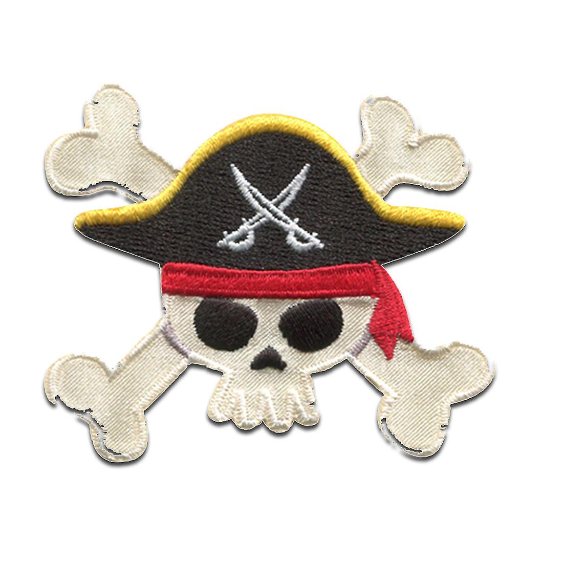 Patch / Iron-on Patch - Skull Pirate Logo Skull Beach - Iron On Patches
