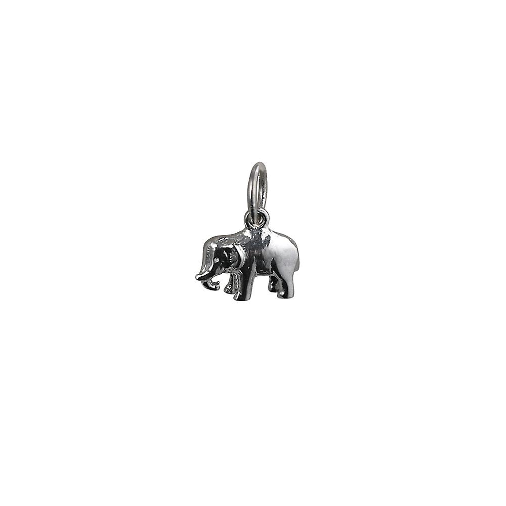 Silver 7x10mm Indian Elephant Pendant or Charm