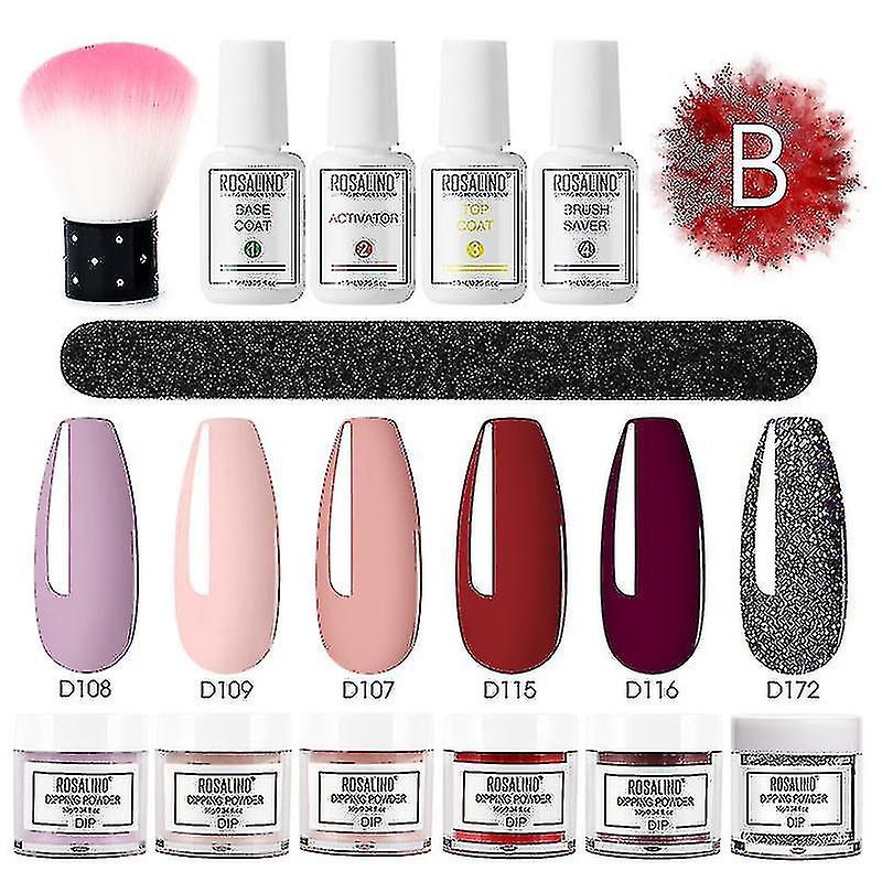 12pcs Dipping Set Dry Holographics System Nails Dip Base Without Uv Lamp