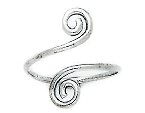 14Kホワイトゴールド調節可能なスパイラルボディジュエリーつま先リング-女性用つま先リング