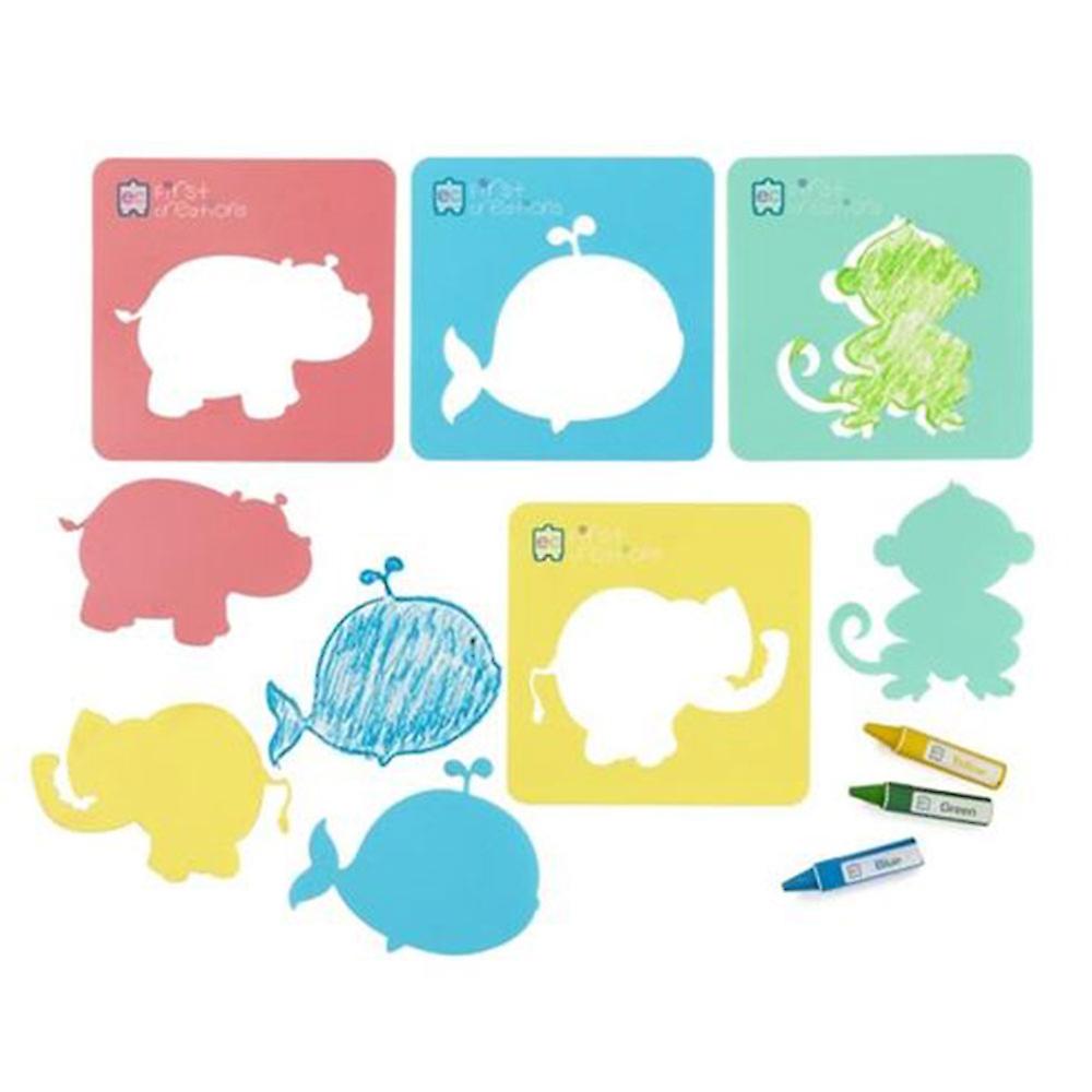 First Creations Stencil Easy to Clean Thick Plastic Pack of 4 Ages 3 Years Up